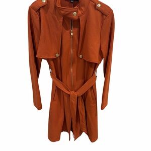 Love Tree Rust Orange Zip-Front Jacket